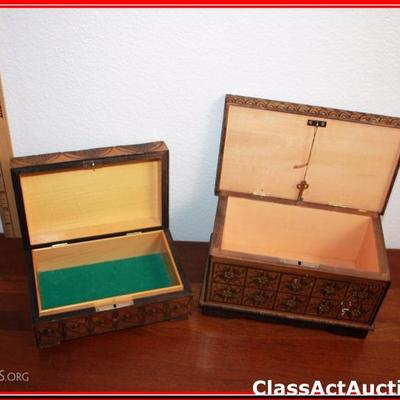 2 Wooden Jewelry Boxes - Lot 44