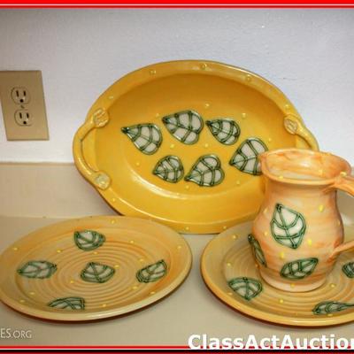Large Decorative  Platter & 2 Plates with Pitcher - Lot 257