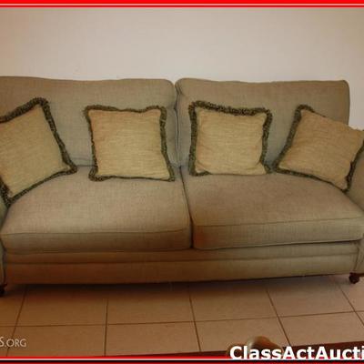 Haverty's Couch (Pale Green) with 4 pillows Lot 6