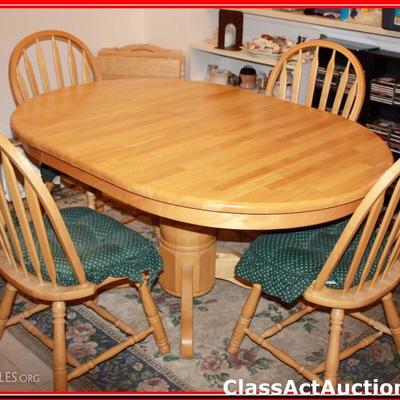 Wooden Oval (with leaf) Table with 4 Chairs - Lot 231