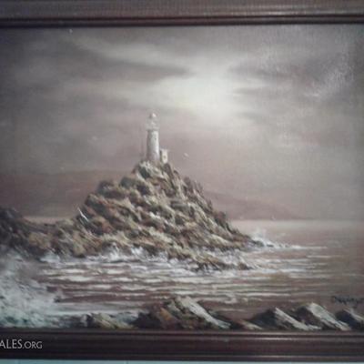 Oil on canvas lighthouse buy D CARaye