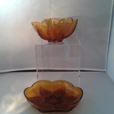 Lot 1 D. Amber Carnival glass