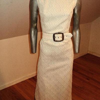 Vtg 1960's Maxi Cheongsam silver lame' embroidery belt