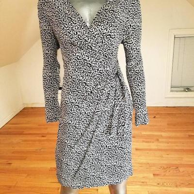 Vtg Guy Laroche boutique draped wrap crepe dress France