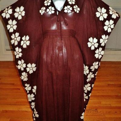 Vtg 1960's Batik Caftan/dress Rare exclusive design Singapore