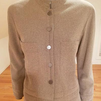Couture Chanel tweed skirt sit silk cc lined Authentic Paris