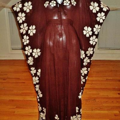 Vtg 1960's Batik Caftan/dress Rare exclusive design Singapore