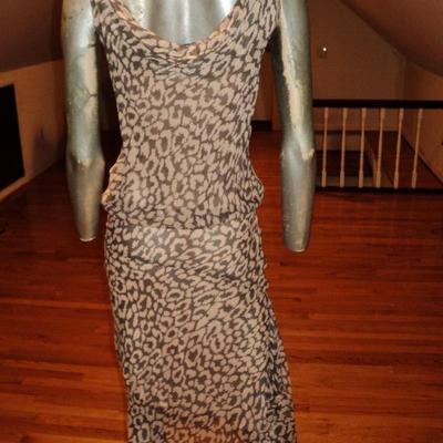 Vtg Diane von Furstenberg silk chiffon tigress high low dress