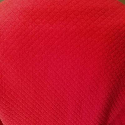 Vtg Couture Prada Milano quilted Bolero red orange Jacket with ruby button Italy