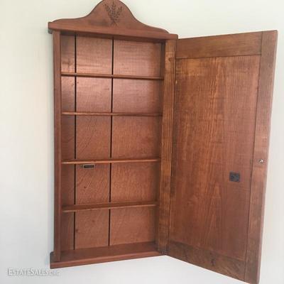 Lot 12 - Wood Spice Rack Wall Cabinet 