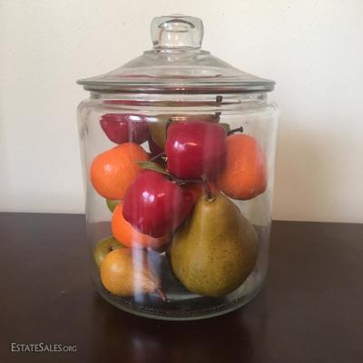 Lot 11 - Glass Jar with Decorative Fruit