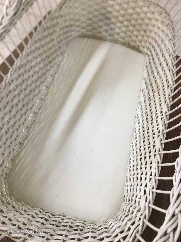 Antique Wicker Bassinet Baby Basket w Stand EstateSales