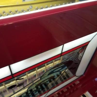 Lot-B31 Light up Rock 'n Roll Mozelle's Stained Glass Player Piano w/ Rolls