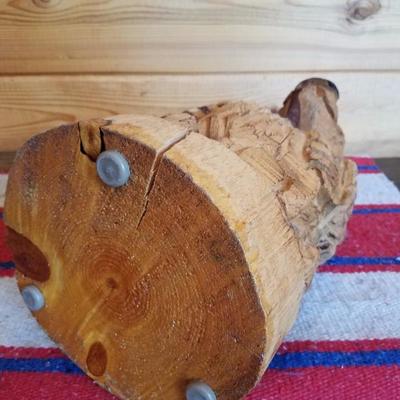 Lot-B38 Full Body Wooden Carved Bear Stump Decor