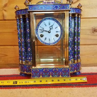 Lot-A15 Oriental Mantel Clock W/ Key People's Republic (Parts or Repair)