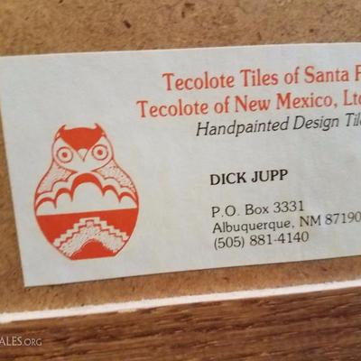 Lot-B67 6 Tile Tecolote Southwest Art of Santa Fe Handpainted Design Dick Jupp