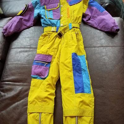 Lot-C26 Men's XL Desente  Purple Yellow & Blue Full Body Ski Suit