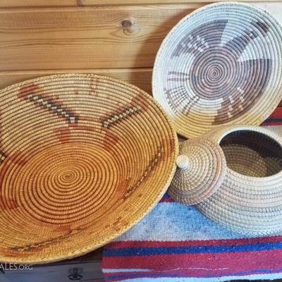 Lot-C18 Decorative Tribal Woven Basket Lot