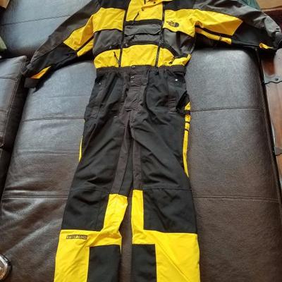 Lot-C25 Men's Large Black & Yellow North Face Full Body Ski Suit