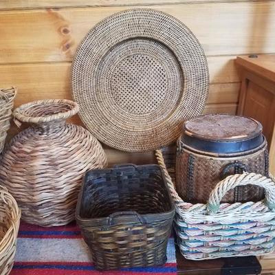 Lot-C19 Various Wicker Weaved Baskets 9+ Collection Mixed Lot