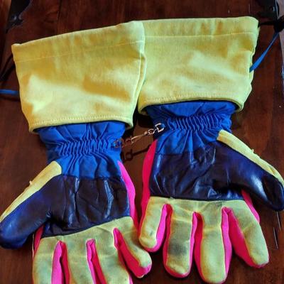 Lot-C41 Grandoe Pink Blue & Yellow Kevlar Winter Ski Gloves