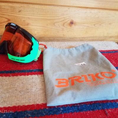 Lot-C32 Briko Thrama Plus Green & Black Ski Goggles Orange Lens