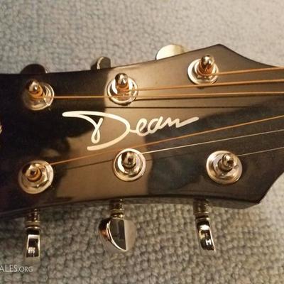Lot-F10 Left Hand Blue Dean Acoustic Guitar w/ Case