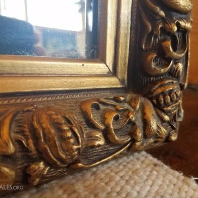 Lot-E10 Vintage Regency Hand Carved Wooden Framed Mirror