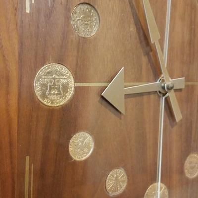Lot-C30 Marion Kay Wooden Custom Coin Clock Model 102