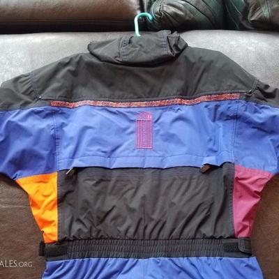 Lot-C21 XL Full Bodied NorthFace Ski Suit Blue Black Red & Orange