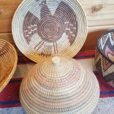 Lot-C18 Decorative Tribal Woven Basket Lot