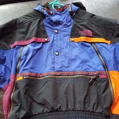 Lot-C21 XL Full Bodied NorthFace Ski Suit Blue Black Red & Orange