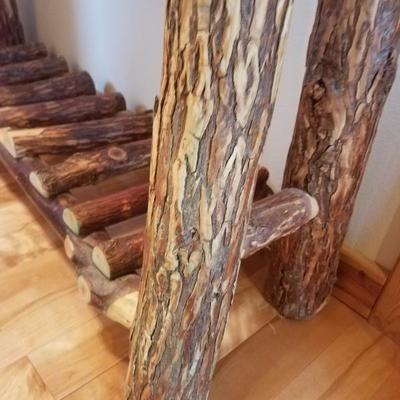 Lot-C8 Rustic Hand Painted Log Hall Table Woodland Design