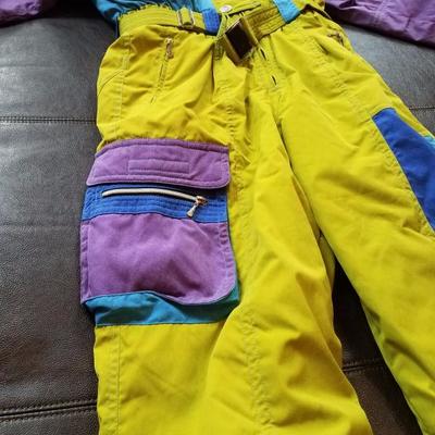 Lot-C26 Men's XL Desente  Purple Yellow & Blue Full Body Ski Suit