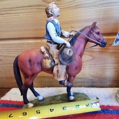 Lot-A17 3 Pc Western American Porcelain Figurines Collection