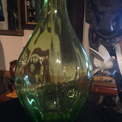 Green Crystal/Glass Vase Made In Poland