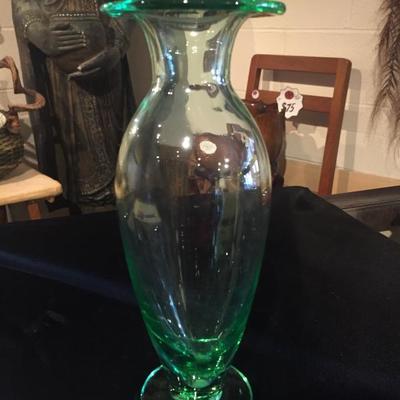 Clear & Green Glass Vase