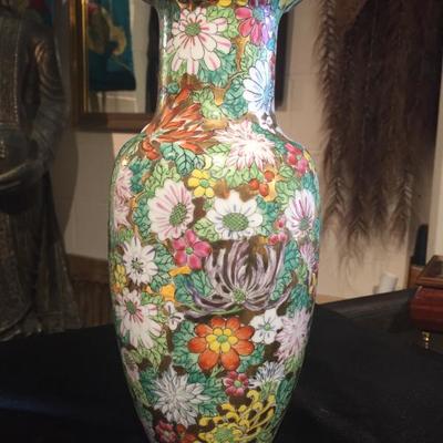 Floral Vintage Golden Vase