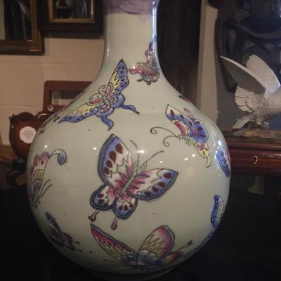 Clay Vase w/ Butterflies