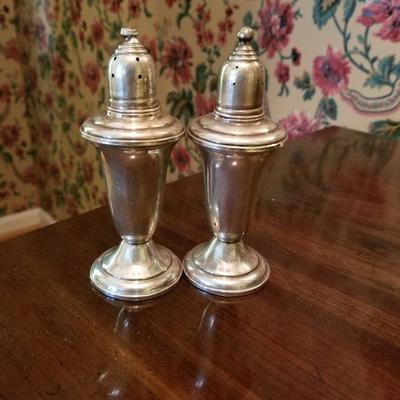 Lot 2 - Weighted Sterling Salt & Pepper Shakers