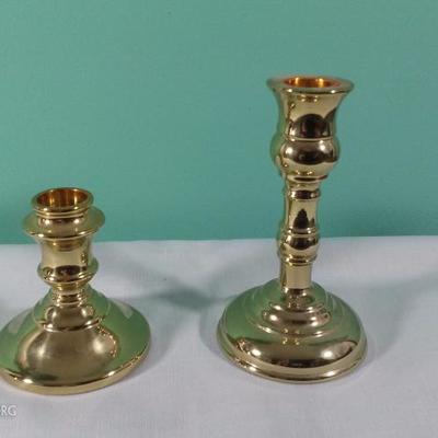 Lot 21 - Pair of Brass Candle Holders