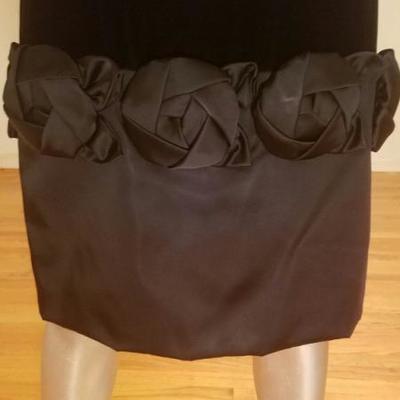 Vtg MGM Star Elaine Ravell Estate Du Barry wiggle dress floral applique 
