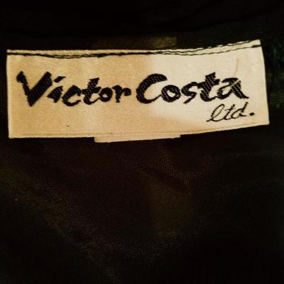 Vtg Victor Costa 1970's floral chiffon maxi gown semi empire