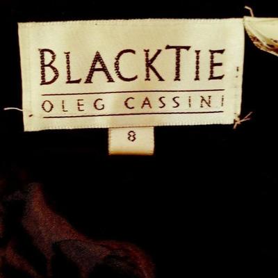 Vintage Oleg Cassini BlackTie elaborately beaded sequined cloche high low dress 