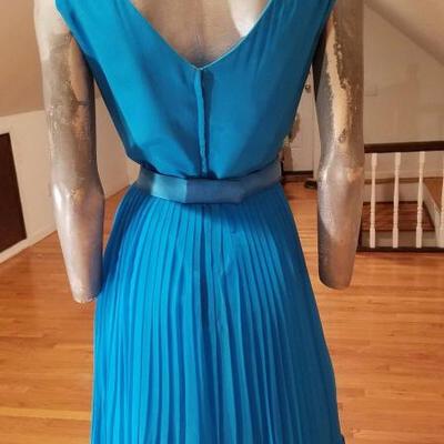 Vtg MGM Star Elaine Ravell Estate 1960 silk chiffon wiggle dress w/belt