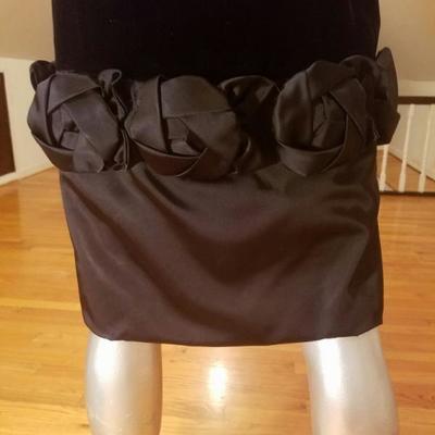 Vtg MGM Star Elaine Ravell Estate Du Barry wiggle dress floral applique 