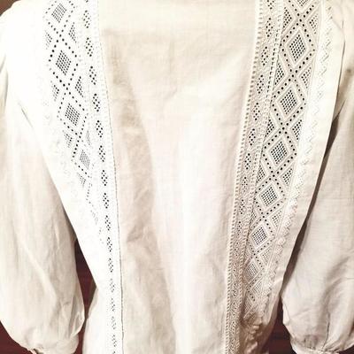 Vtg rare Escada couture hand embroidered poet shirt Western Germany made