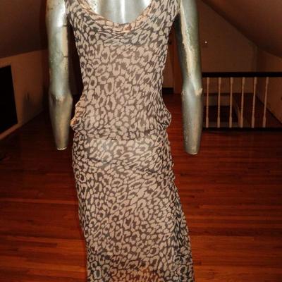 Vtg Diane von Furstenberg silk chiffon tigress high low dress