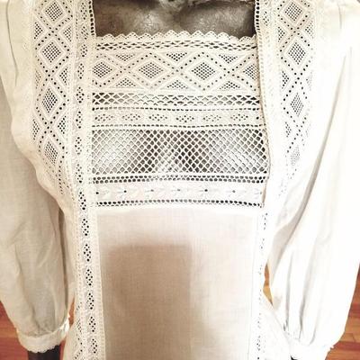 Vtg rare Escada couture hand embroidered poet shirt Western Germany made