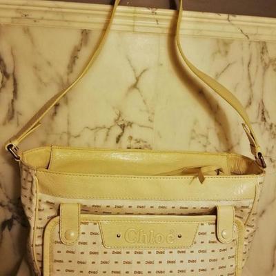 Chloe' Large shoulder bag leather/canvas also Diaper bag